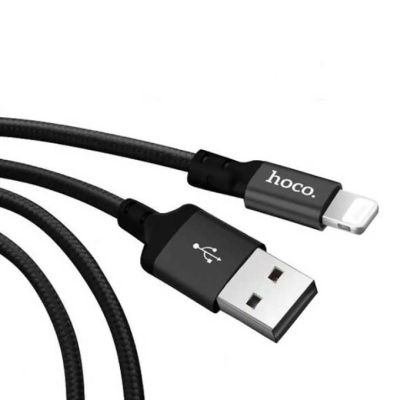 Data кабель USB - Apple Lightning) 1.0m тканевая оплетка DU02 Hoco