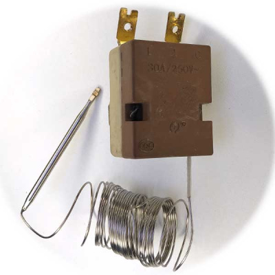 Терморегулятор 30 ампер датчик 70 мм капилляр 2 метра - вид-сзади