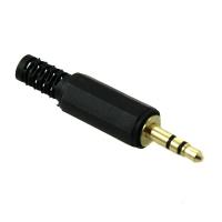 Штекер MiniJack 3,5 mm, стерео, пластик, черный