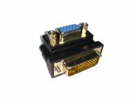 Переходник DVI 24+5(M-папа)-VGA(F-мама) 90 град чёрный