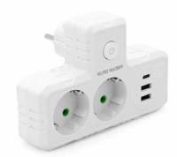 Разветвитель сетевой F303 2 розетки 2USB Type-C 10А 2500W белый
