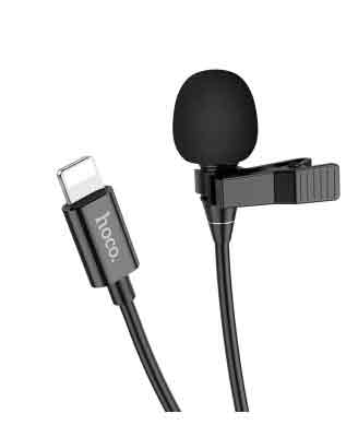 Мультимедийный микрофон петличный Hoco L14 Type-C 2 м черный