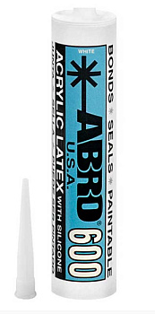 Герметик акриловый белый 310мл ABRO AS-600-WH