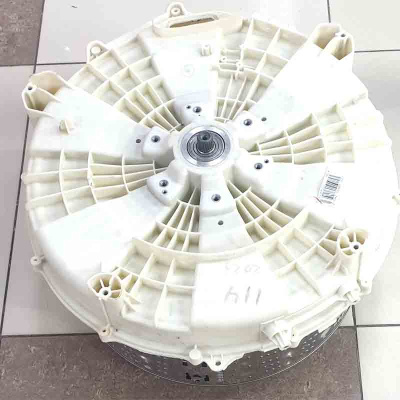 Задний полубак в сборе с барабаном и шкивом стиральной машины LG 3044ER0007 (демонтаж с LG F12U1HDS1 code FH2U1HDSR1 - разбиты подшипники бака)