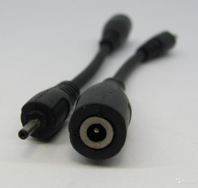 Переходник кабеля питания Nokia 2mm/0.5mm(M) - 4.5mm/1.0mm(F) 0,1m чёрный