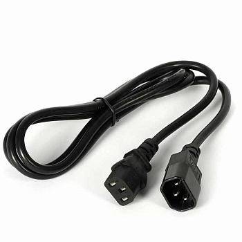 Кабель питания бытовой аппаратуры WS-002(M)-WS-003(F), 1.8M, чёрный