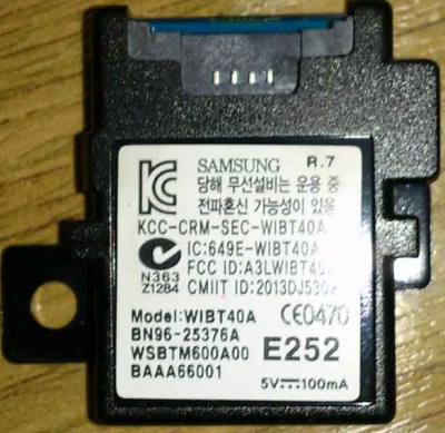 Bluetooth Module Samsung UE40F6130AK WIBT40A BN96-25376A
