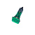 Лампа индикации электрической плиты EP326  XD1-03 200-220v 14/14мм, L-38мм зеленая