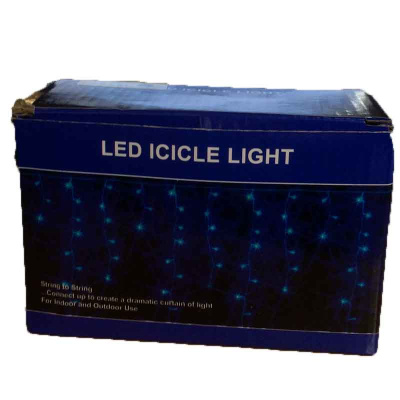 Гирлянда ICICLE LIGHT 52 white Штора StringToString 144 led white - вид в упаковке