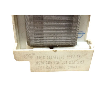 Насос сливной (помпа) BPX2-75 132732020 Leili 30W, крепл. — 3 защелки, выводы — сзади раздельно. Фото 3 с маркировкой