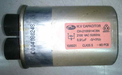 Конденсатор высоковольтный микроволновой (СВЧ) печи CH-2100914C8N 0,91 мкФ