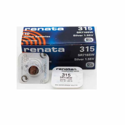 Батарейки SR716SW серебряно-цинковый Renata RN 315  1.55В 19мАч BL1