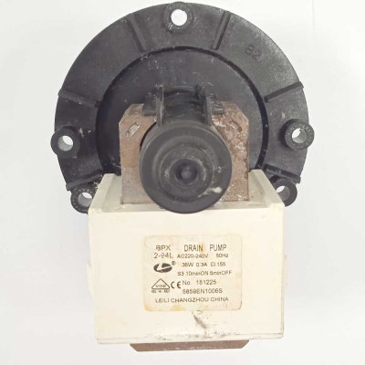 Насос сливной (помпа) BPX2-94L 5859EN1006S Leili 35W, крепл. — 3 защелки, выводы — спереди раздельно Фото 2