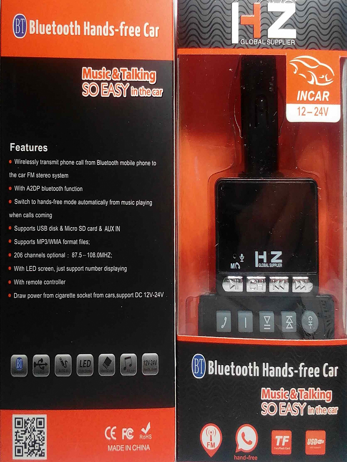 FM модулятор автомобильный Bluetooth Hands-free Car HZ