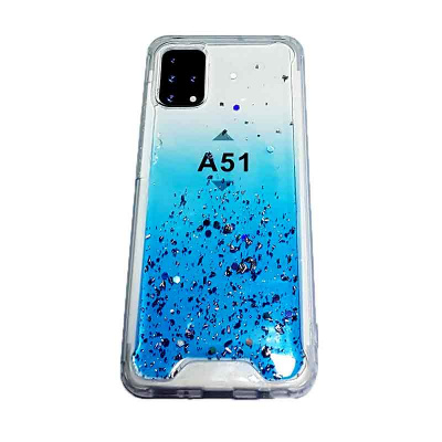 Чехол Samsung Galaxy A51 бампер силикон A51Sams - прозрачный с блестками