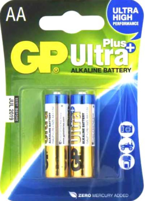 Батарейки AA Alkaline GP ULTRA Plus 15АUP-2CR2 LR6 1.5В BL2