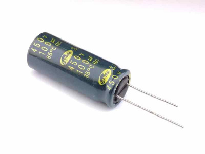 Конденсатор-электролитический-100-мкФ-450-В-SJ-85°C(M)-(Samwha)