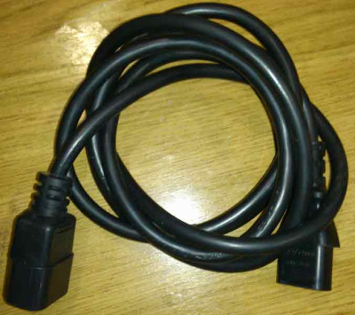 Кабель питания бытовой аппаратуры WS-002(M)-WS-003(F), 1.8M, чёрный