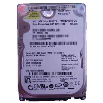 HDD 120 ГБ 2.5 WD1200BEVS SATA БУ