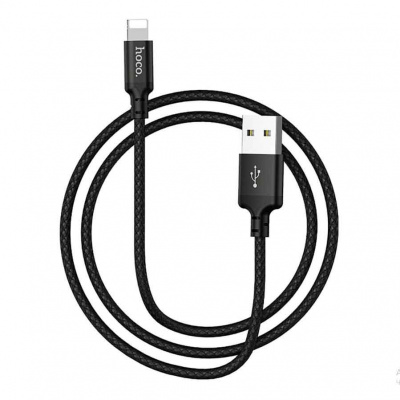 Data кабель USB-Apple iPhone 2.0м Силиконовая оплетка X14 Hoco - черный