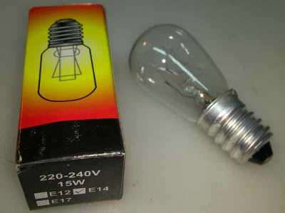 Лампочка подсветки E14 220V 15W микроволновой (СВЧ) печи, холодильника