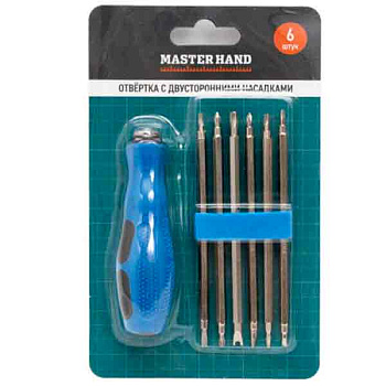 Отвертка с двусторонними насадками 6 шт. в ассортименте Master Hand